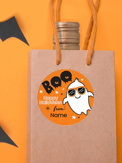 1/50/100Pcs Custom Round Stickers with Personalized Text & Images for Halloween Gift Boxes, Treat Bags & Invitation Seals