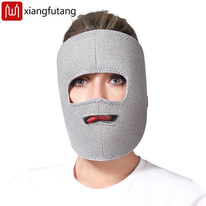 Electric Heated Facial Mask Red Light Facial Massager Relieves Facial Muscle Relaxation Hot Compress Anti-fatigue