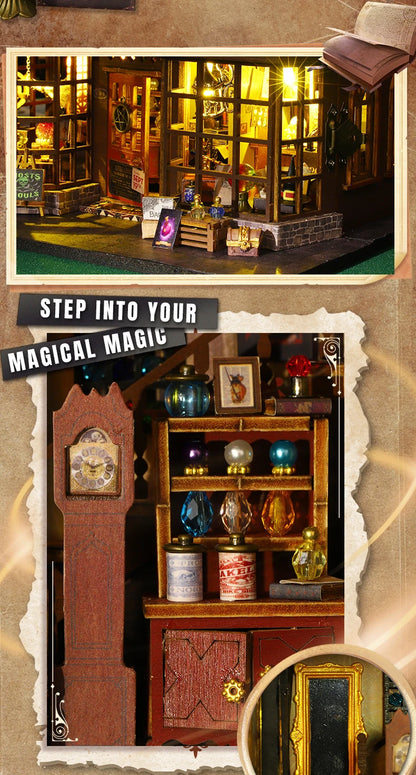DIY Miniature Magic Treasure House Book Nook - Handcrafted 3D Puzzle, Creative Christmas Halloween Black Friday Gift Idea