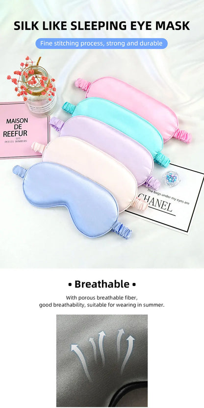 Soft Imitated Silk Sleep Eye Masks Travel Relax Shading Eyepatch Nap Health Eye Care Shield Sleeping Blindfold Eye Cover Masks