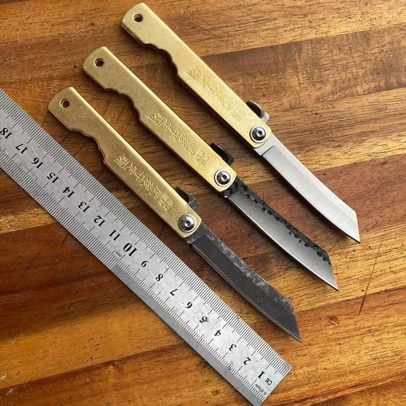 Higonokami Knife Japanese Damascus Steel Friction Folder Lock Free Pocket Knife High Hardness EDC Outdoor Tool Fruit Knife