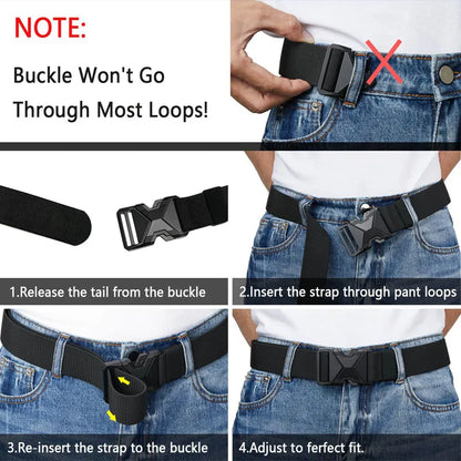 Men's Tactical Belt Nylon Braided Outdoor Training Military Belt Canva Casual Mountainee Trouser Pants Jeans Buckle Waist Belt
