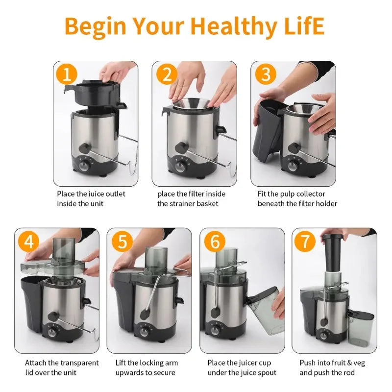 Juicer ALW-J01 110V/220V  Centrifugal Electric Fully Automatic Stainless Steel Multi-Function Juicer Separation for Home Use