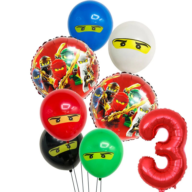 Ninja Birthday Party Decoration Tableware Set Tablecloth Plate Balloon  Cups Napkins Backdrop Banner Cake Toppers Party Supplies