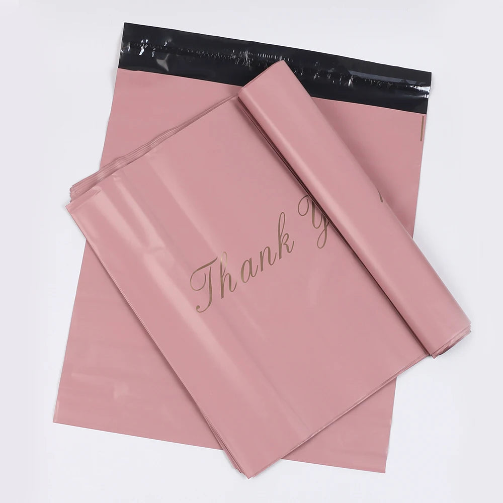 30/50Pcs Thank You Pink Shipping Bags Waterproof Plastic Express Mailing Bags Gifts Packing for Clothing Small Business
