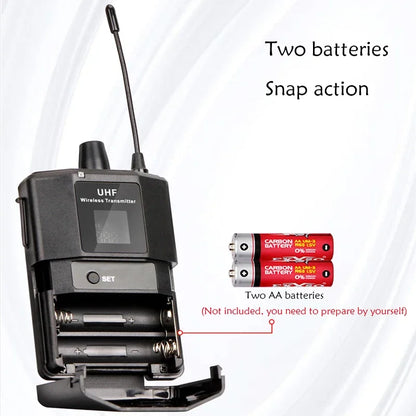 Wireless Lavalier Microphon Headset Mic with Transmitter Receiver LED Display Bodypack Transmitter for Teaching Live Performance