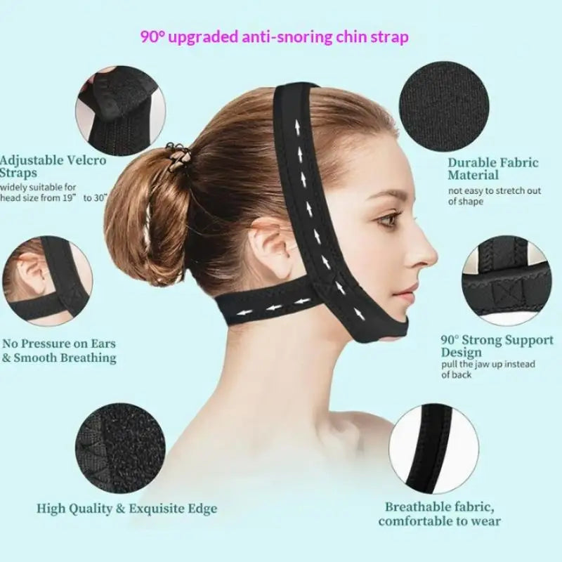 1Pcs Anti Apnea Jaw Solution Sleep Support Apnea Belt Neoprene Anti Snore Stop Snoring Chin Strap Belt Adjustable SleepCare Tool