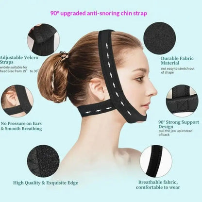 1Pcs Anti Apnea Jaw Solution Sleep Support Apnea Belt Neoprene Anti Snore Stop Snoring Chin Strap Belt Adjustable SleepCare Tool