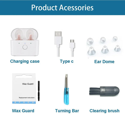 Invisible Rechargeable Sound Amplifier C400 Best Hearing Aids for Deafness Elderly Adjustable Micro Hearing Aid
