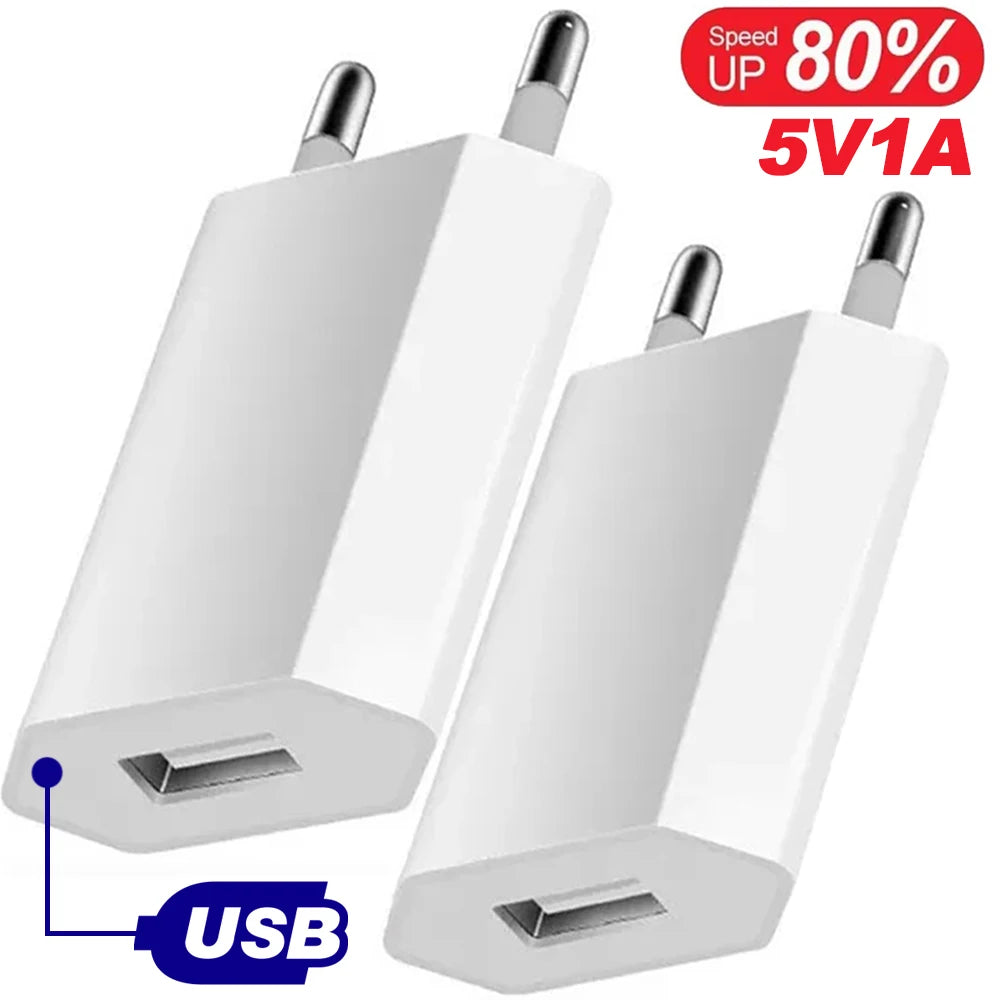 1-5Pcs Universal 5V 1A EU Plug USB Home Travel Mobile Phone Charger For Samsung Xiaomi Redmi  Huawei Charger Power Wall Adapter