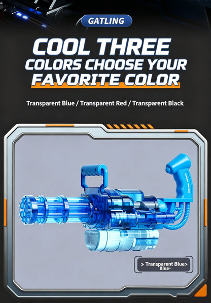 Auto Gatling Water Cannon Rotating High-Pressure Large Capacity Gatling Water Gun Toy Adults Outdoor Summer Fun Play Kid Gifts