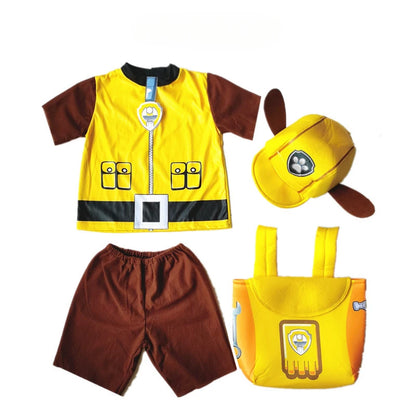 Paws Patrols T Shirt Shorts Hat with Backpacks Set Chase Marshall Role Playing Costumes Cartoon Party Performance Clothes