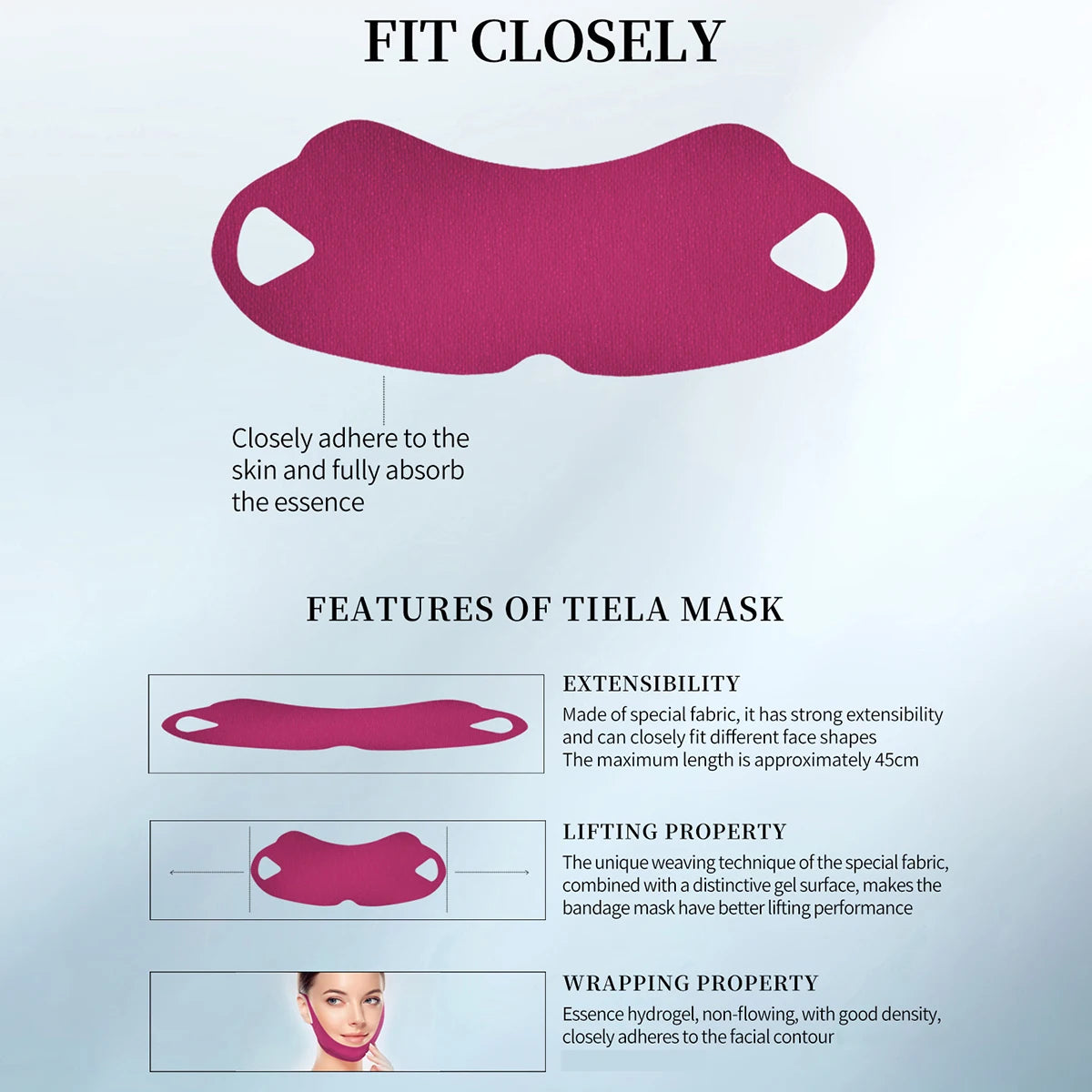 5Pcs/Box V-Shaped Firming Lifting Mask with Peptides Collagen Hydrating Moisturizing Gel Patches for Double Chin Cheek Care Mask