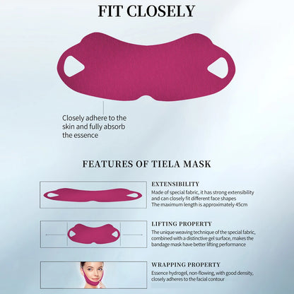 5Pcs/Box V-Shaped Firming Lifting Mask with Peptides Collagen Hydrating Moisturizing Gel Patches for Double Chin Cheek Care Mask
