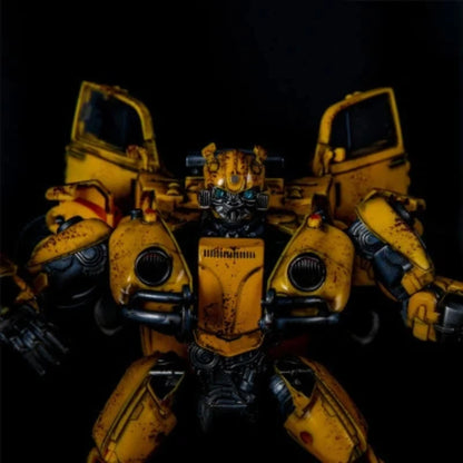 Transformable Robot 21cm Bumblebee Alloy Painted Action Figure Collectible Toy Battle Damaged Car Model Desk Ornament Boy Gift