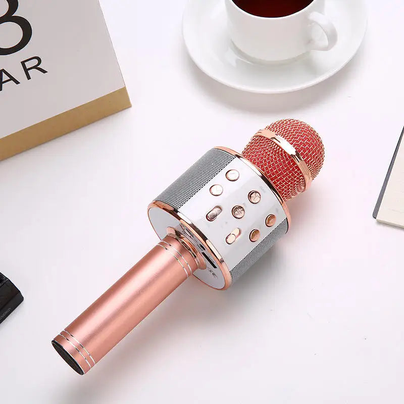 Wireless Karaoke Microphone  Bluetooth Speaker, Multi-Function Controls 5-in-1 portable Handheld Mic for singing For Party
