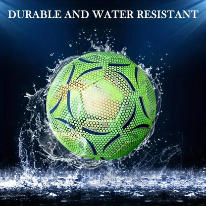 ..1Pro Size 5 Soccer Ball - Durable, Machine-Sewn & Glow-in-the-Dark Design for All-Weather Play..