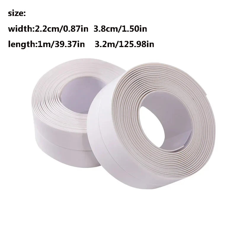 1pc Bathroom Waterproof Wall Stickers Sealing Tapes PVC Adhesive Sealing Strips Sink Edge Tape Kitchen Bathroom Accessories