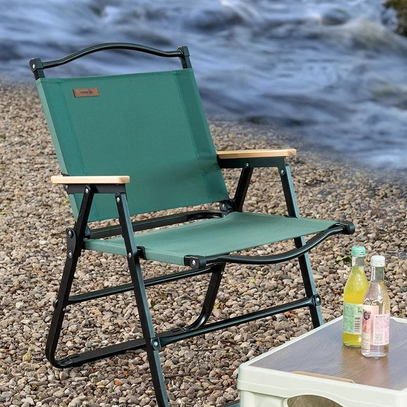 GIANXI Summer Outdoor Camping Green Folding Chair Aluminum Black Frame Portable ultra-light Fishing Chair Barbecue Beach Chair