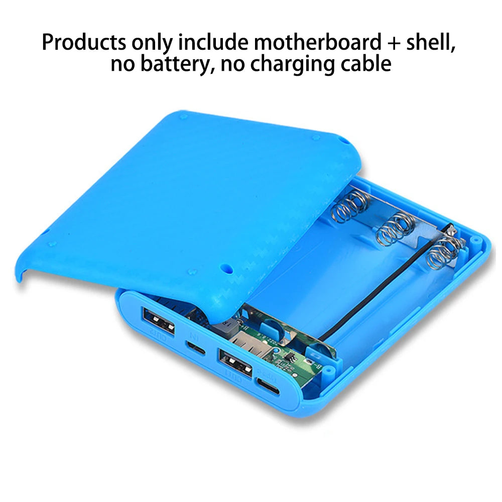 New Portable DIY Power Bank Box 4x18650 Battery Charger Case Fast Charging Case Solderless Power Bank Shell Batteries Charging