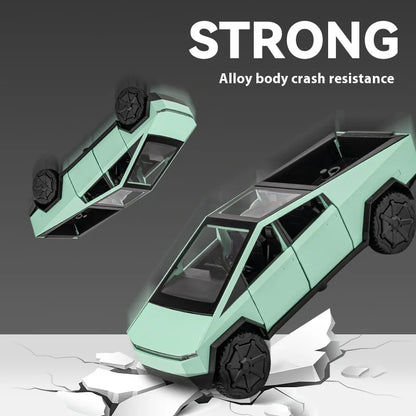Cyber Truck Pickup Trailer RV Metal Alloy Toy Car Model Die-Casting Off-Road Vehicle Men's Gift Collection Truck Ornaments