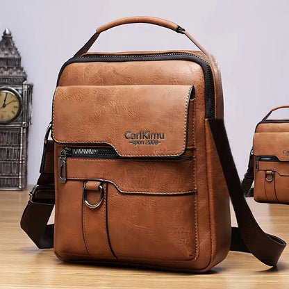 Sleek Multi-color Faux Leather Crossbody Bag Adjustable-strap Lightweight for Daily Commute Casual Stylish Functional Men’s Bag
