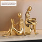 Modern  Ceramic Human Figure Bookends Sculpture Decor Book Holder For Nightstand TV Cabinet Wine Rack Office Desktop Home
