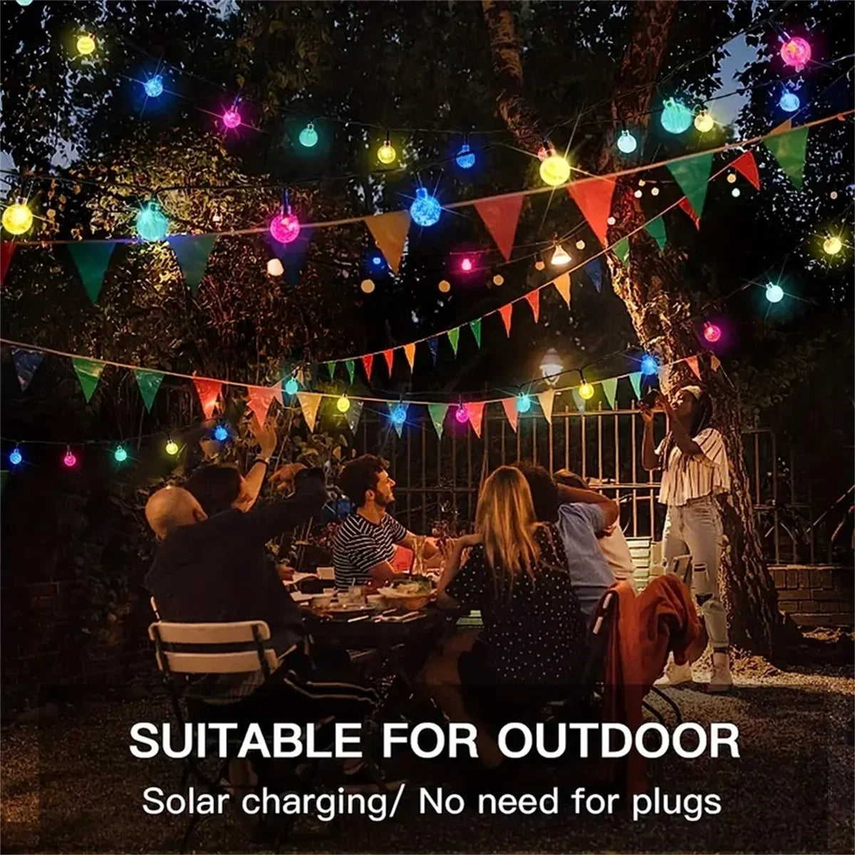 5/6.5/12M Solar Bubble Ball String Light Outdoor Lighting Waterproof 8 Functions Halloween Christmas Holiday Decorative Lamp