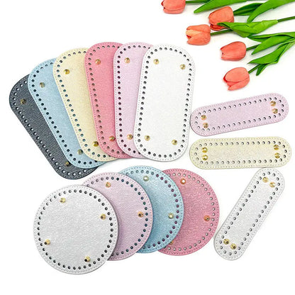 22*10Cm Oval Bottom For Knitted Bag PU Leather Bag Accessories Handmade Bottom DIY Crochet Bag Bottom Solid Color Bag Part NEW