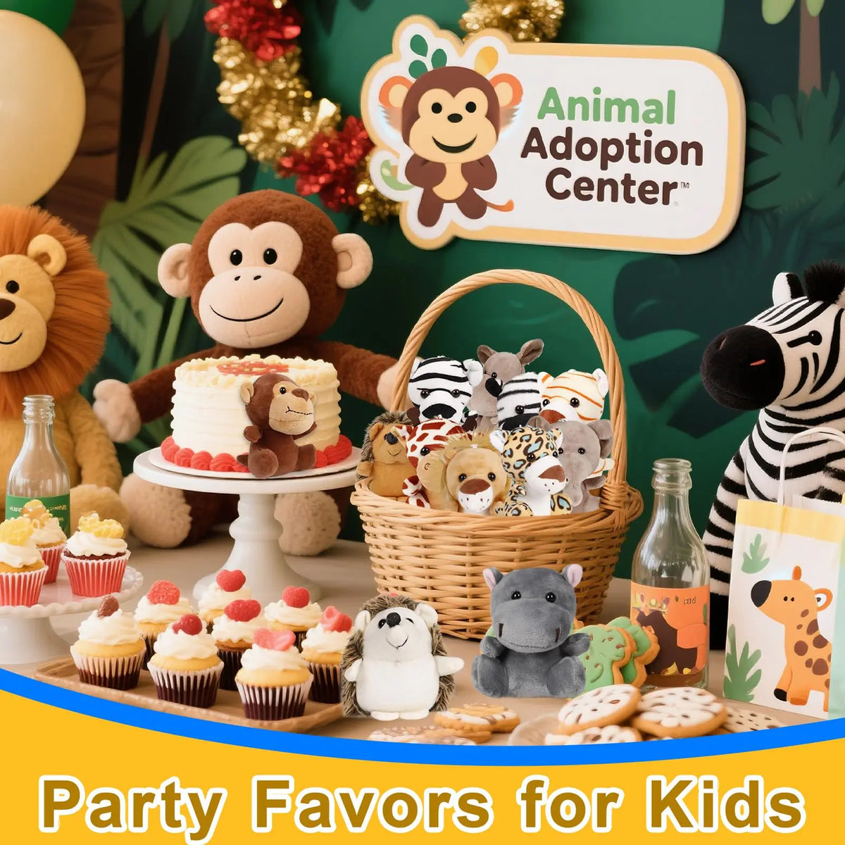 6-36 Small Safari Stuffed Animals Bulk Jungle Animal 12cm Mini Plush Toys for Party Favors Baby Shower Gift Bags Birthday Gifts