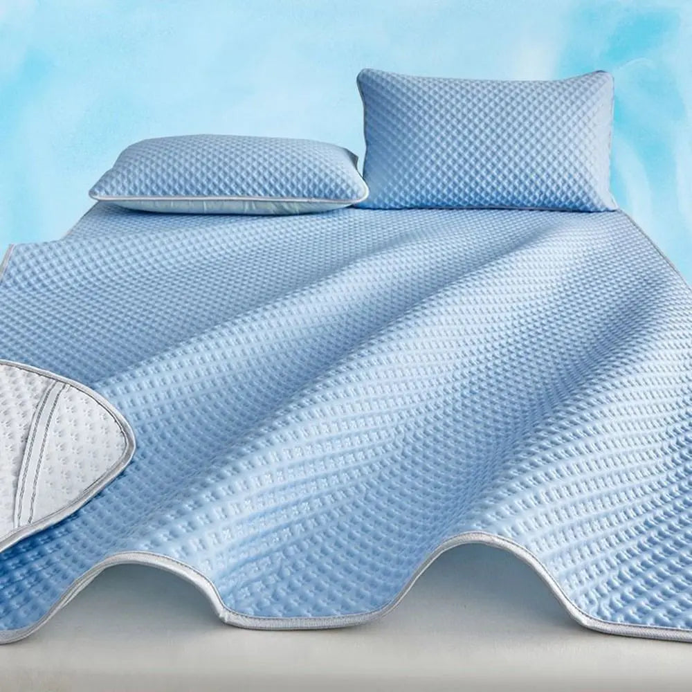 Breathable Cooling Mattress Comfortable Skin-friendly Summer Sleeping Mat Soft Lightweight Ice Silk Bed Mat Pad Household