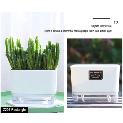 New Self Watering Plant Pot Magnetic Plastic Self-absorbent Cotton Rope Flowerpot For Double-deck Lazy Plant Pot Garden Supplies