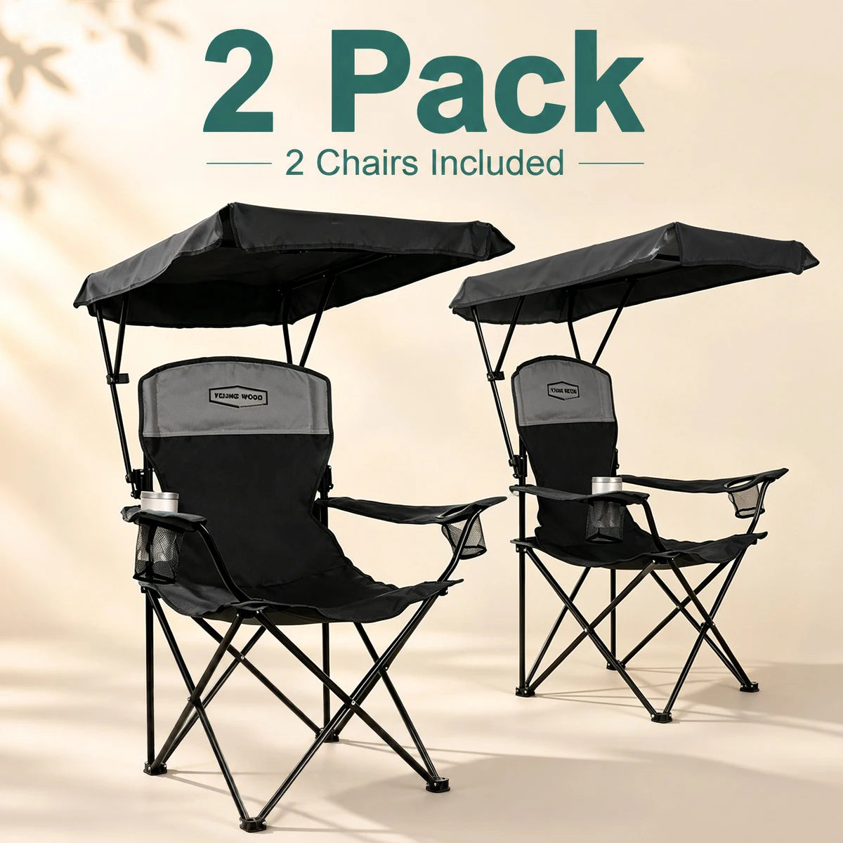 Camping Chair with Canopy, Beach Chair with Shade,Portable,Lightweight Oversized for All, Easy to Open and Close Without Install