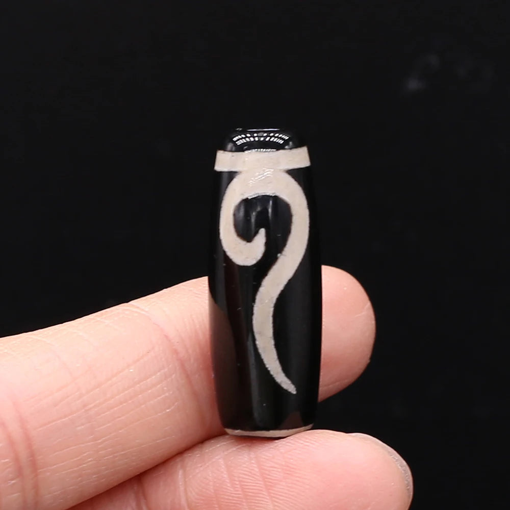 Natural Stone Bead Tibetans Divination Pattern Natural Agates Loose Bead for Women Making DIY Jewerly Necklace Gift 12x30mm