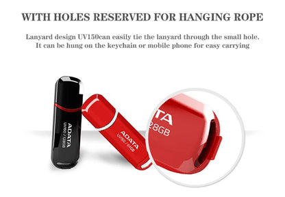 Original ADATA USB 3.2 Flash Drive UV150 32GB 64GB Pendrive Red Black Memory Stick High Quality U Disk for PC Smart TV