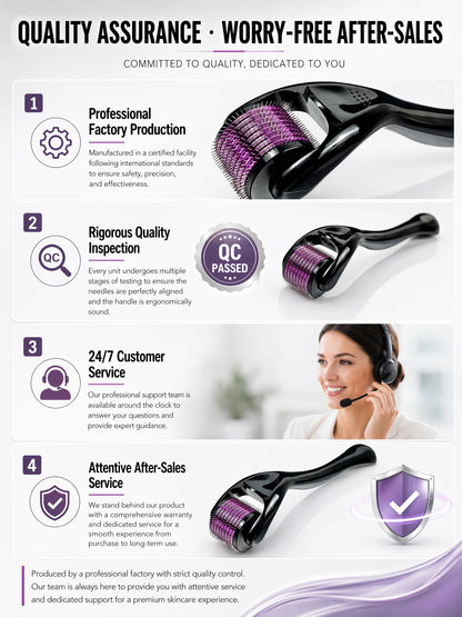 540 Titanium Derma Roller 0.25mm, Microneedle Roller for Face Skin Care, Hair & Beard Growth