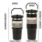 20/30oz Vacuum Insulated Tumbler with Lid: Stainless Steel Portable Cup with Dazzling Tote Handle for Hot & Cold Drinks