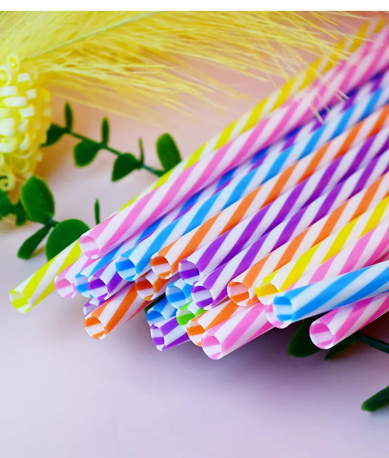 30-Pack of Two-Tone Twisted Straws, Reusable—A Must-Have for Parties, Bars, and Birthday Celebrations