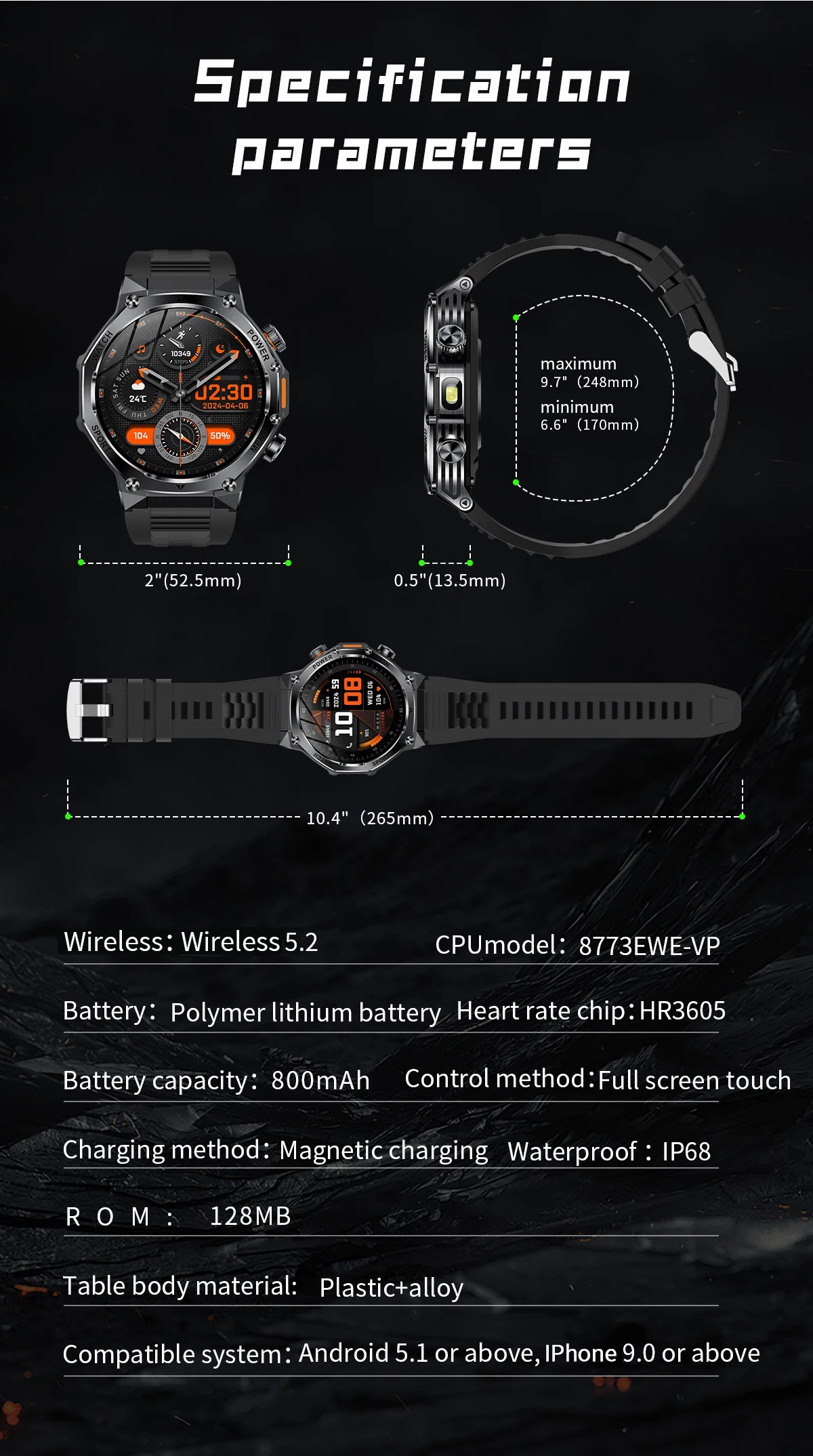LIGE Nowy Smartwatch Męski 800 mAh Ultra Długa Żywotność Baterii Wodoodporny Zegarek Sportowy Outdoor Połączenia Bluetooth Wojskowy Smartwatch 2025
