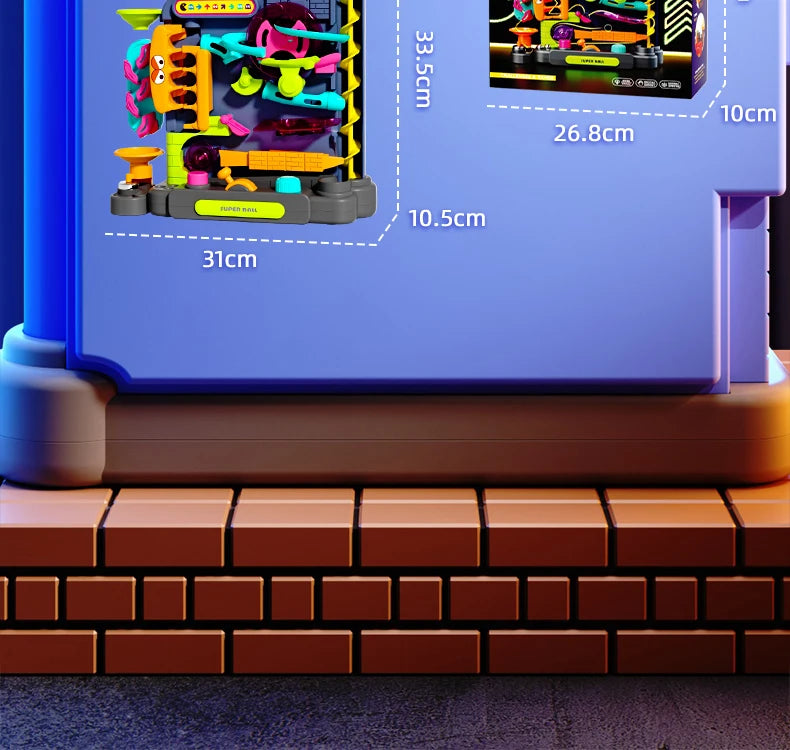 Educational Montessori Toy Multi-Layer Track Adventure Game Rail Rolling Ball Model Interactive Brain for Children Kids
