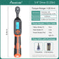 MOVECRAB Series Digital Torque Wrench 1.5-340N.m 2% Accuracy Preset Values with Buzzer, LED Flash & HandleVibration Notification