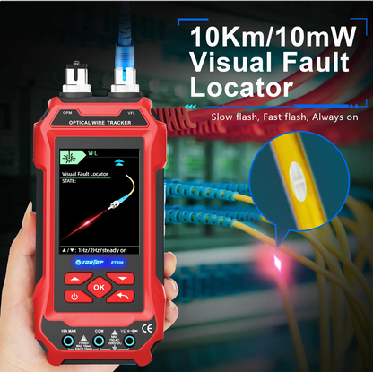 TOOLTOP Network Cable Tester 4 in 1 Multi-function Fiber Optical Power Meter Visual Fault Locator noise-free LAN Line Tracking