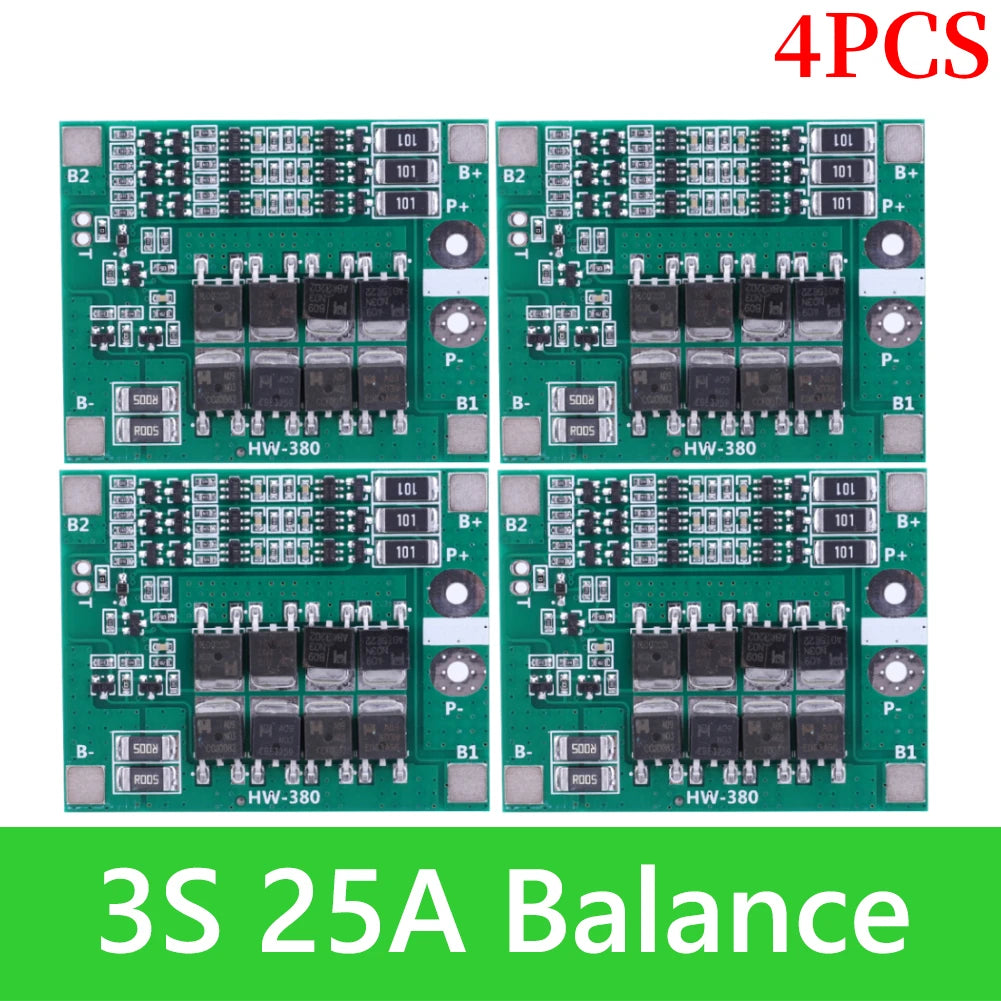 BMS 3S/4S 5A 10A 20A 25A 40A 60A Płytka zabezpieczająca ładowarkę do akumulatorów litowo-jonowych 18650 do wiertarki 12 V z funkcją wzmocnienia/balansu