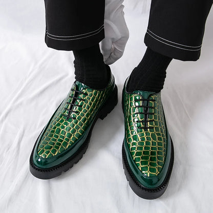 New High-End and Trendy Pointed-Toe Leather Shoes for Men's Business Formal Wear British-Style Korean Casual Shoes