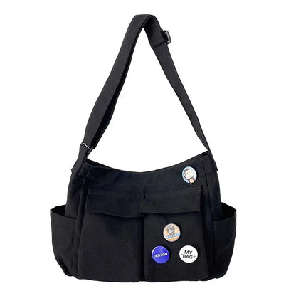 1Pc New style retro crossbody bag, single-shoulder bag, casual canvas bag, large capacity, artistic street photography bag