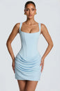 Lady Sexy Strapless Split Solid Pleated Dress Women Chic Backless High Waist Off-shoulder Dresses 2026 New Evening Party Gowns