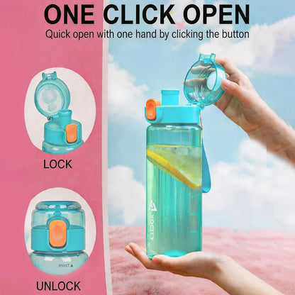 18.6/25.36oz Sports Water Bottle with Time Marker Portable Leak-Proof Tritan Cup for Outdoor Activities Fitness Hydration Bottle