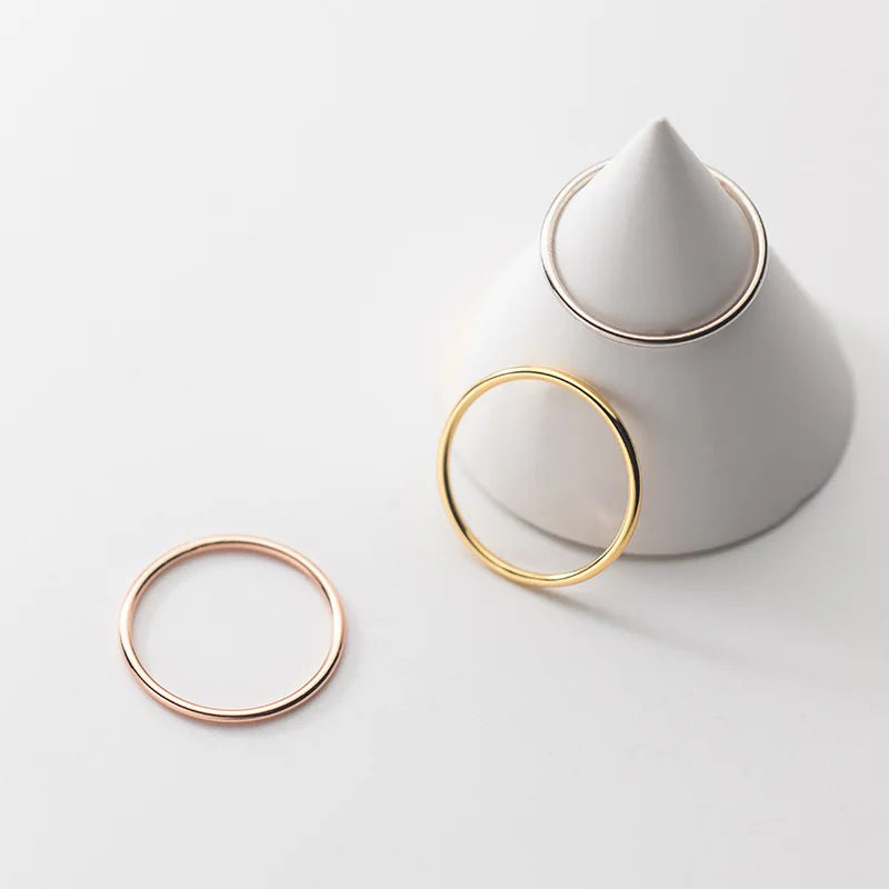 La Monada 45-59mm Plain Thin Women Ring 925 Sterling Silver Minimalist Rings For Women 925 Silver Finger Jewerly Rings Woman