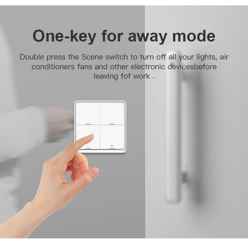 Works With Tuya zigbee Smart Button Scene Switch 1/2/3/4 Gang Switch Push Button Controller Works in Smart Life App ZigBee Gatew