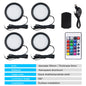 24Key Remote RGB Under Cabinet Light 5V USB Switch 1 2 4 6 Lights Kit Slim Lamp for Kitchen Display Case Home Bar Desk Accent
